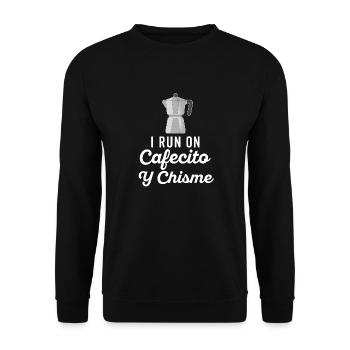 Funny Spanish Shirts Cafecito Cafe Espanol - Unisex Sweatshirt - black - Front - Alina (178cm) & Michal (187cm)