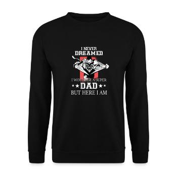 Funny father day outfit for dads and bonus dads - Unisex Sweatshirt - black - Front - Alina (178cm) & Michal (187cm)