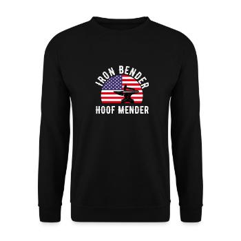 Lustiger Hufschmied Hufeisen Pferdehufe Installateur - Unisex Pullover - Schwarz - Vorne - Alina (178cm) & Michal (187cm)