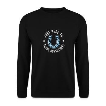 Lustiger Hufschmied Hufeisen Pferdehufe Installateur - Unisex Pullover - Schwarz - Vorne - Alina (178cm) & Michal (187cm)