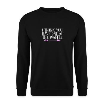 I think you have one at the waffle Denglisch - Unisex Pullover - Schwarz - Vorne - Alina (178cm) & Michal (187cm)