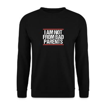 I am not from bad Parents Denglish - Unisex Sweatshirt - black - Front - Alina (178cm) & Michal (187cm)