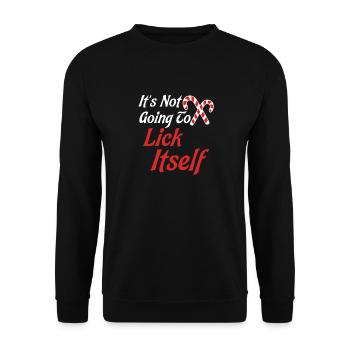 Es wird sich nicht selbst lecken Weihnachtssüßigkeiten - Unisex Pullover - Schwarz - Vorne - Alina (178cm) & Michal (187cm)