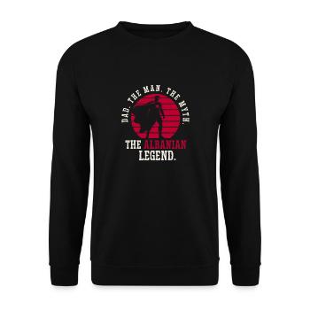 Albanische Flagge Albanischer Adler Shqiponja - Unisex Pullover - Schwarz - Vorne - Alina (178cm) & Michal (187cm)