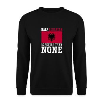 Albanische Flagge Albanischer Adler Shqiponja - Unisex Pullover - Schwarz - Vorne - Alina (178cm) & Michal (187cm)