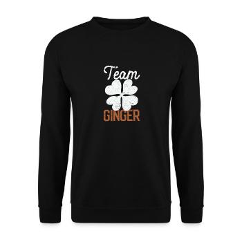 Team Ginger Funny Shamrock St. Patrick's Day - Unisex Sweatshirt - black - Front - Alina (178cm) & Michal (187cm)