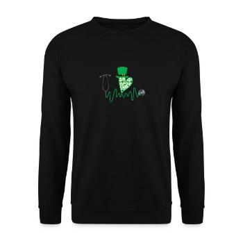 Nurse St Patrick's Day Stethoscope - Unisex Sweatshirt - black - Front - Alina (178cm) & Michal (187cm)