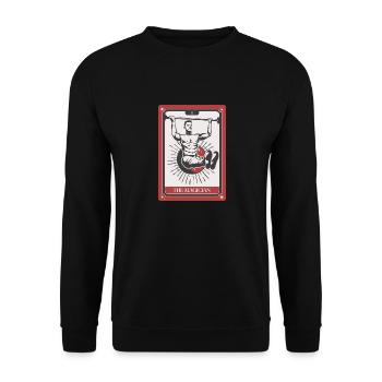 Calisthenics Tarot Card The Magician - Unisex Sweatshirt - black - Front - Alina (178cm) & Michal (187cm)