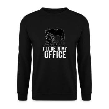 Funny Farrier Horseshoes Horses' Hooves Installer - Unisex Sweatshirt - black - Front - Alina (178cm) & Michal (187cm)