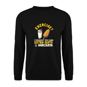 Elote Fille Femmes Elote Mexicain Maïs Nourriture Comida - Sweat-shirt Unisexe - noir - Devant - Alina (178cm) & Michal (187cm)
