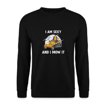 Garden motif lawn mower funny gardener saying - Unisex Sweatshirt - black - Front - Alina (178cm) & Michal (187cm)