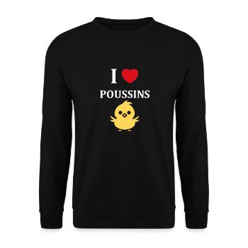 J'aime les poussins - Sweat-shirt Unisexe - noir - Devant - Alina (178cm) & Michal (187cm)