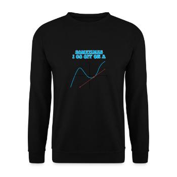 Sometimes I Go Off On A Tangent Math Pun - Unisex Sweatshirt - black - Front - Alina (178cm) & Michal (187cm)