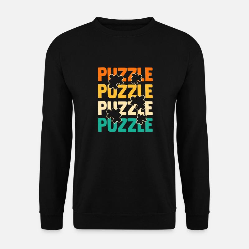 Puzzlefan Puzzler Puzzleteile Puzzle - Unisex Pullover - Schwarz