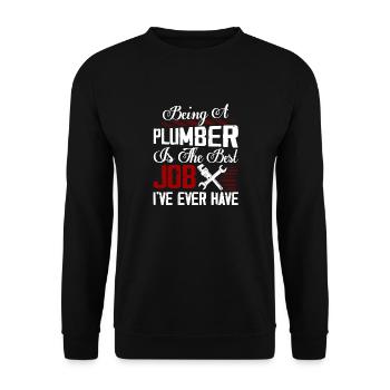 Being A Plumber Is The Best Job I've Ever Have Plu - Unisex Pullover - Schwarz - Vorne - Alina (178cm) & Michal (187cm)