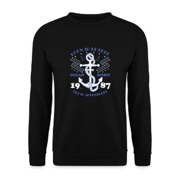 born to be free1987 great adventures - Unisex Sweatshirt - black - Front - Alina (178cm) & Michal (187cm)