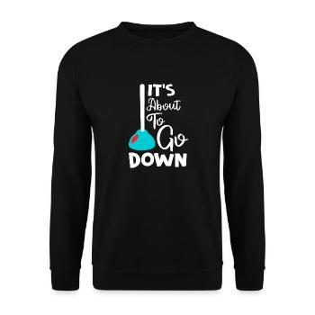 C’est sur le point de descendre Clé de tuyauteur plombier - Sweat-shirt Unisexe - noir - Devant - Alina (178cm) & Michal (187cm)