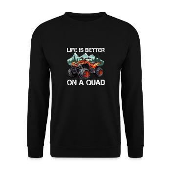 4 Roues Pour Hommes Grand-Père VTT Quad Bike Racing - Sweat-shirt Unisexe - noir - Devant - Alina (178cm) & Michal (187cm)