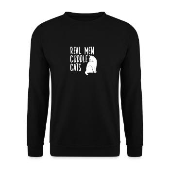 Lustiger Katzenliebhaber Katzenmotiv - Unisex Pullover - Schwarz - Vorne - Alina (178cm) & Michal (187cm)