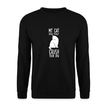 Chemise pour chat mignon propriétaire de chat - Sweat-shirt Unisexe - noir - Devant - Alina (178cm) & Michal (187cm)