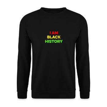 I Am Black History 3 couleurs rastafari - Africain - Sweat-shirt Unisexe - noir - Devant - Alina (178cm) & Michal (187cm)