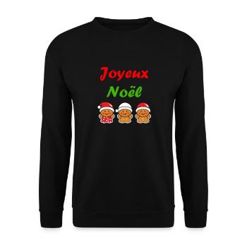 Joyeux noel pain d'épice - Sweat-shirt Unisexe - noir - Devant - Alina (178cm) & Michal (187cm)