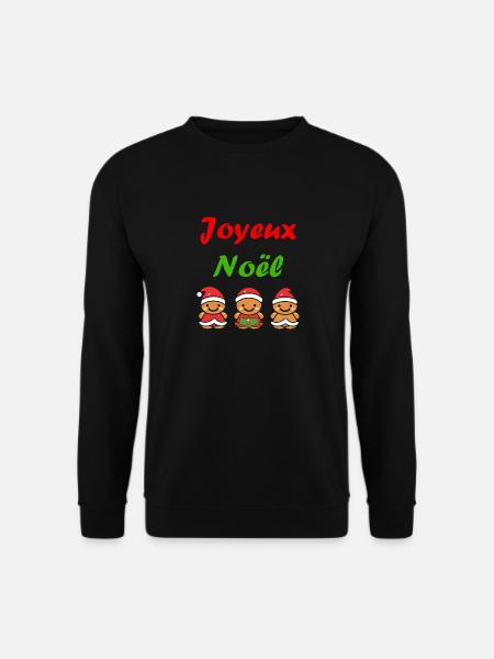 Joyeux noel pain d'épice - Sweat-shirt Unisexe - noir