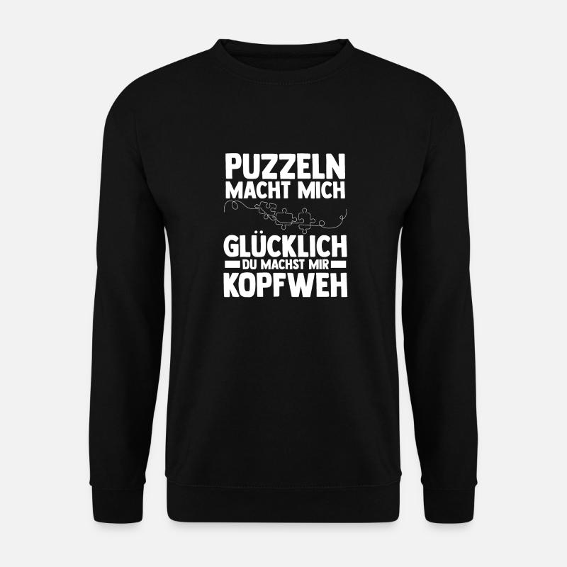 Puzzlefan Puzzler Puzzleteile Puzzle - Unisex Pullover - Schwarz