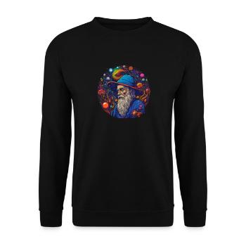 Mushroom | Fantasy Pilze Wald Natur Goa Festival - Unisex Pullover - Schwarz - Vorne - Alina (178cm) & Michal (187cm)