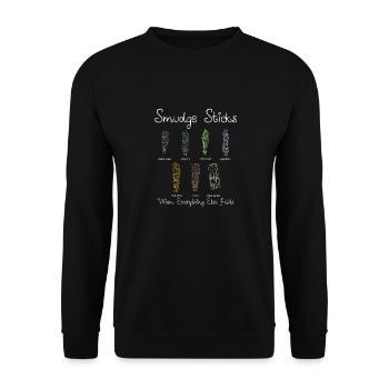 Sage Smudge Sticks Spiritual Healing Prayer Pagan - Unisex Sweatshirt - black - Front - Alina (178cm) & Michal (187cm)