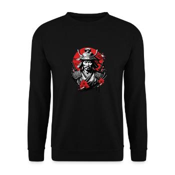 Samurai Warrior - Japan - Demon - Unisex Sweatshirt - black - Front - Alina (178cm) & Michal (187cm)
