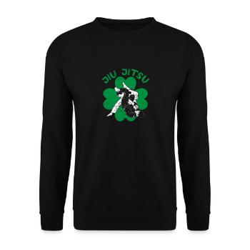 Jiu Jitsu Shamrock Irische Kampfkunst St Patricks - Unisex Pullover - Schwarz - Vorne - Alina (178cm) & Michal (187cm)