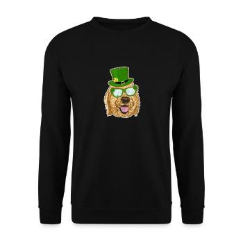 Irlandais Goldendoodle Doodle chien drôle St Patricks - Sweat-shirt Unisexe - noir - Devant - Alina (178cm) & Michal (187cm)