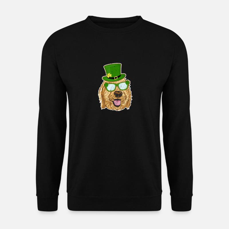 Irish Goldendoodle Doodle Hund lustig St Patricks - Unisex Pullover - Schwarz