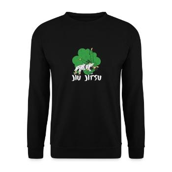 Jiu Jitsu Shamrock Irische Kampfkunst St Patricks - Unisex Pullover - Schwarz - Vorne - Alina (178cm) & Michal (187cm)