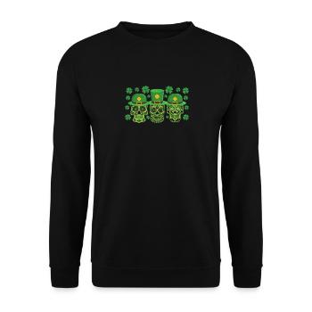 Crânes de sucre mexicains irlandais, chance de lutins - Sweat-shirt Unisexe - noir - Devant - Alina (178cm) & Michal (187cm)