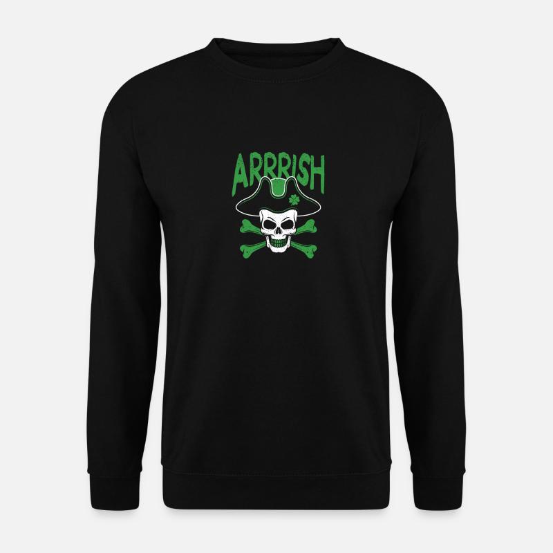 Arrish Irish Pirate Skull Leprechaun - Unisex Sweatshirt - black