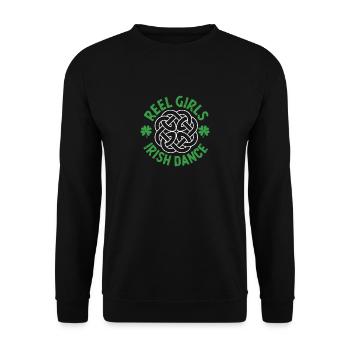 Reel Girls Irish Dance Funny St Patrick's Day - Unisex Sweatshirt - black - Front - Alina (178cm) & Michal (187cm)