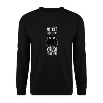 Funny cat lover cats motif cat owner - Unisex Sweatshirt - black - Front - Alina (178cm) & Michal (187cm)