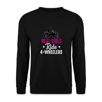 4 Roues Pour Hommes Grand-Père VTT Quad Bike Racing - Sweat-shirt Unisexe - noir - Devant - Alina (178cm) & Michal (187cm)