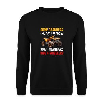 4 Roues Pour Hommes Grand-Père VTT Quad Bike Racing - Sweat-shirt Unisexe - noir - Devant - Alina (178cm) & Michal (187cm)