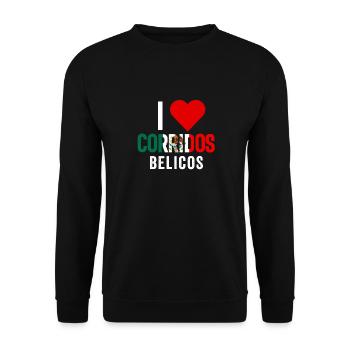 Corridos Belicos Tumbados Merch Camiseta Música - Sweat-shirt Unisexe - noir - Devant - Alina (178cm) & Michal (187cm)