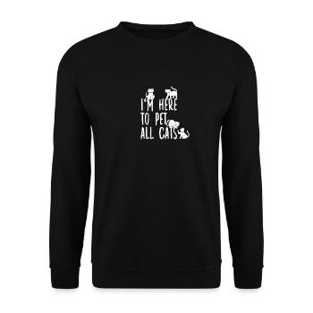 Katzenbesitzer Motiv Katzenfan Katzenbesitzer - Unisex Pullover - Schwarz - Vorne - Alina (178cm) & Michal (187cm)