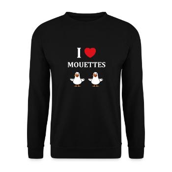 Mouettes - Sweat-shirt Unisexe - noir - Devant - Alina (178cm) & Michal (187cm)