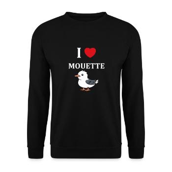 J'aime les mouettes - Sweat-shirt Unisexe - noir - Devant - Alina (178cm) & Michal (187cm)