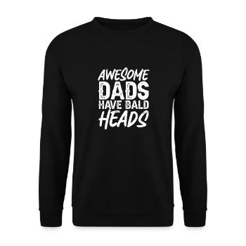 Bald Head Baldness Beard Bald Head - Unisex Sweatshirt - black - Front - Alina (178cm) & Michal (187cm)