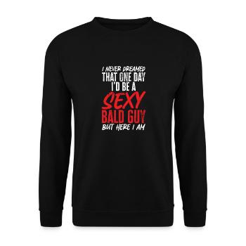 Bald Head Baldness Beard Bald Head - Unisex Sweatshirt - black - Front - Alina (178cm) & Michal (187cm)