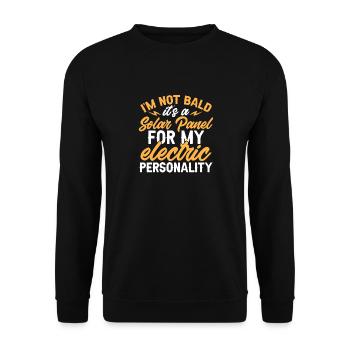 Bald Head Baldness Beard Bald Head - Unisex Sweatshirt - black - Front - Alina (178cm) & Michal (187cm)