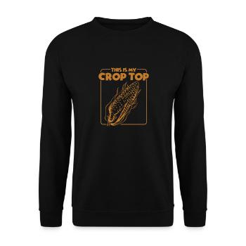 Citations agricoles drôles C’est mon agriculteur Crop Top - Sweat-shirt Unisexe - noir - Devant - Alina (178cm) & Michal (187cm)