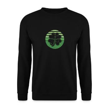 Shamrock Shamrock Silhouette Lucky Irish Retro - Sweat-shirt Unisexe - noir - Devant - Alina (178cm) & Michal (187cm)